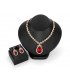 SET419 - Drop alloy diamond necklace earrings
